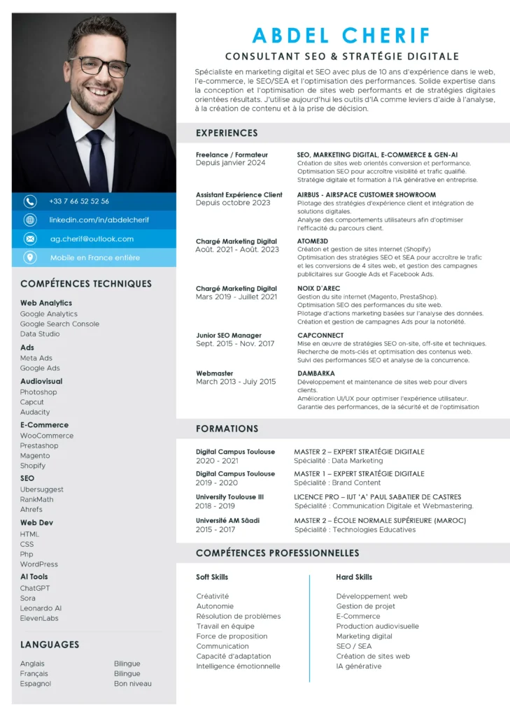CV Abdel CHERIF Français